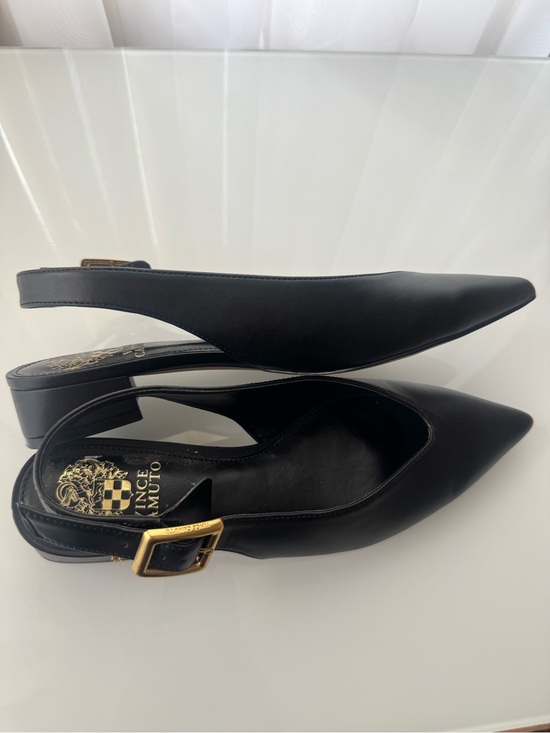 Vince Camuto Shoes - Vince Camuto Black Leather Vailey Slingback Pointed-Toe Pumps